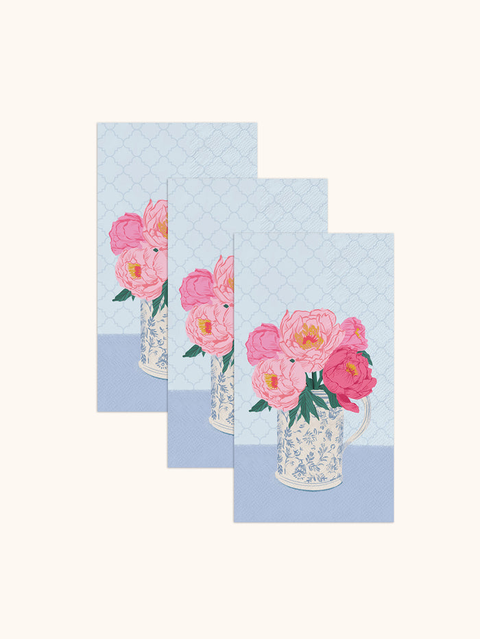 Bouquet on Blue Guest Towels