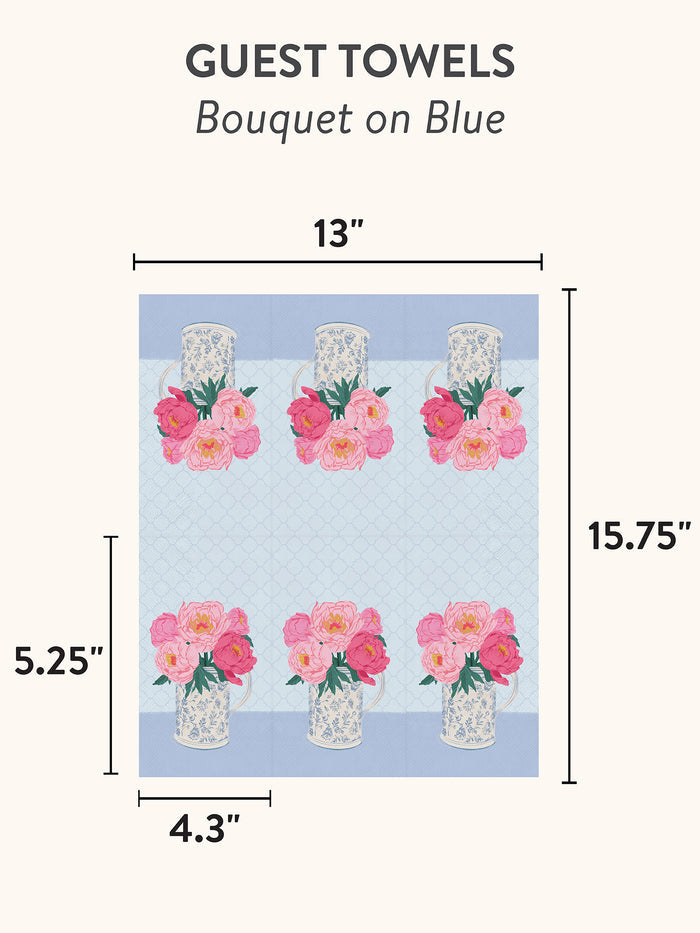 Bouquet on Blue Guest Towels