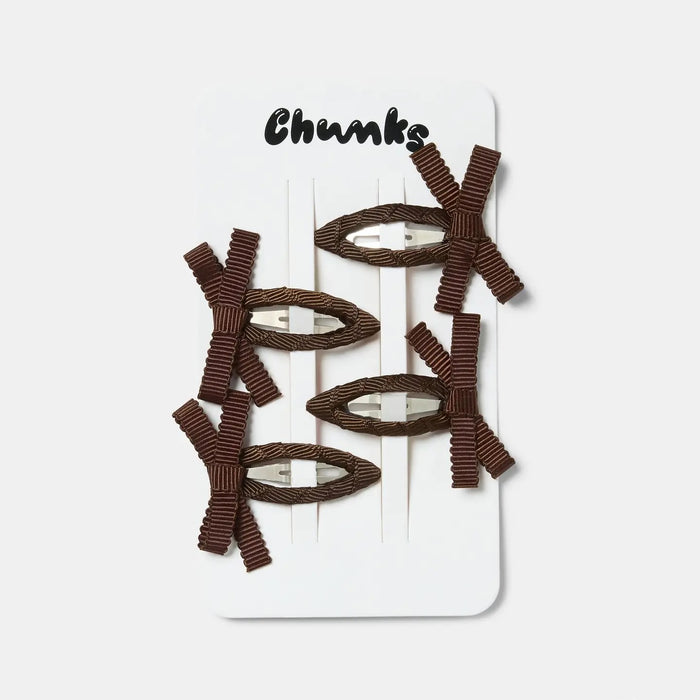 Bow Snap Clips (Chocolate)