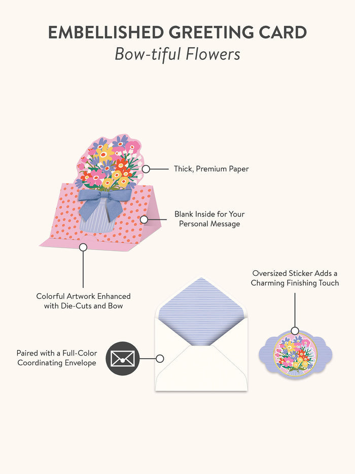 Bow-tiful Flowers Deluxe Greeting Card