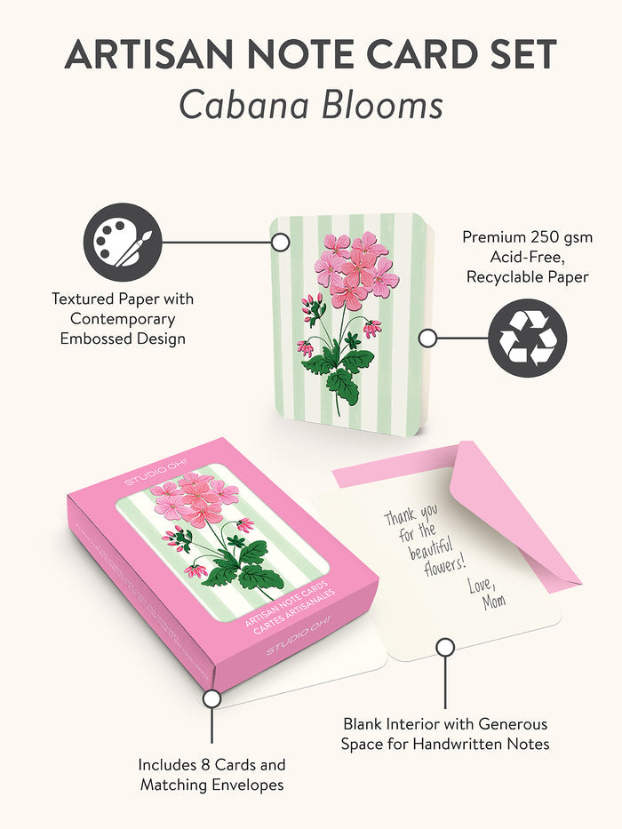Cabana Blooms Artisan Note Card Set