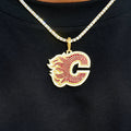 Calgary Flames Official NHL Logo Pendant in Yellow Gold
