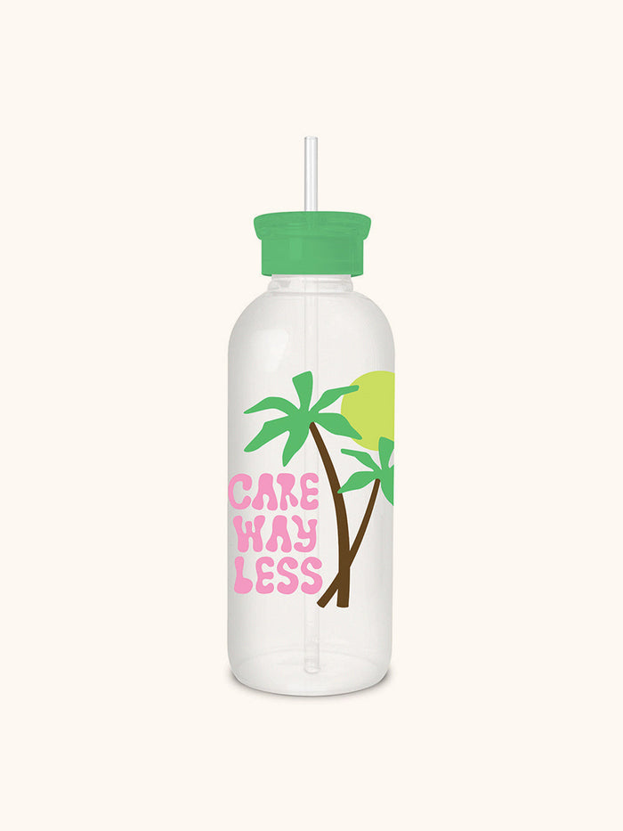 Care Way Less Glass Water Bottle with Straw