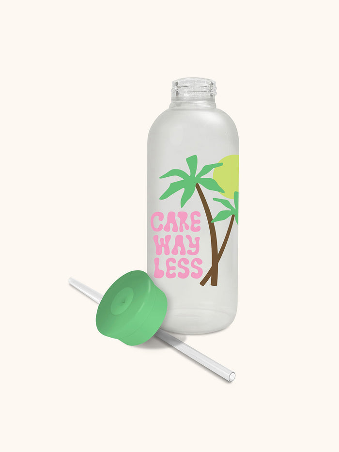 Care Way Less Glass Water Bottle with Straw
