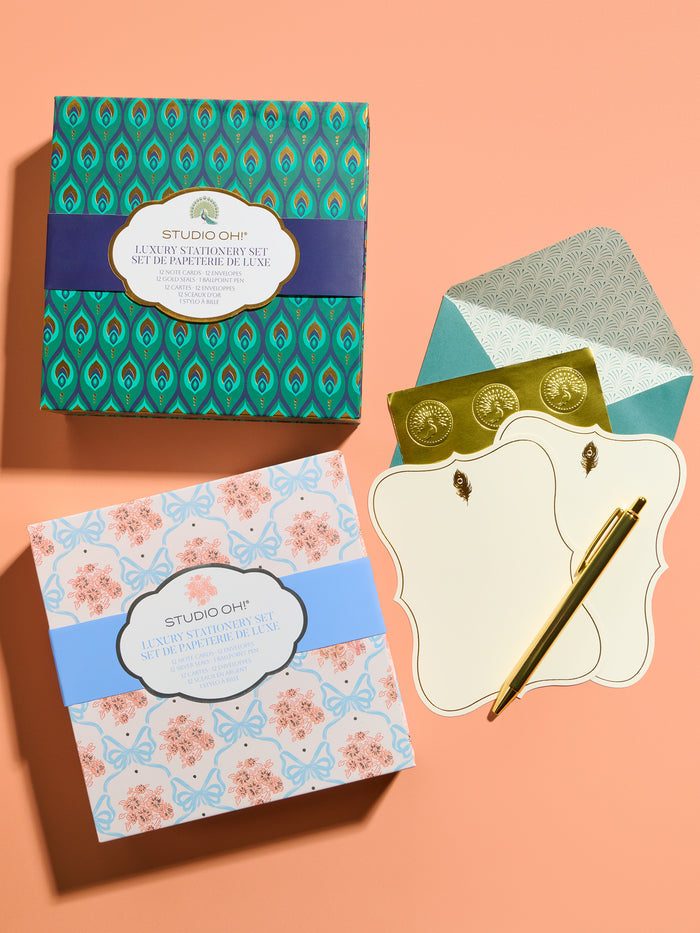 Cascading Plumes Luxury Stationery Set