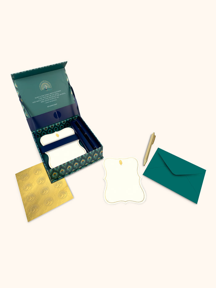 Cascading Plumes Luxury Stationery Set