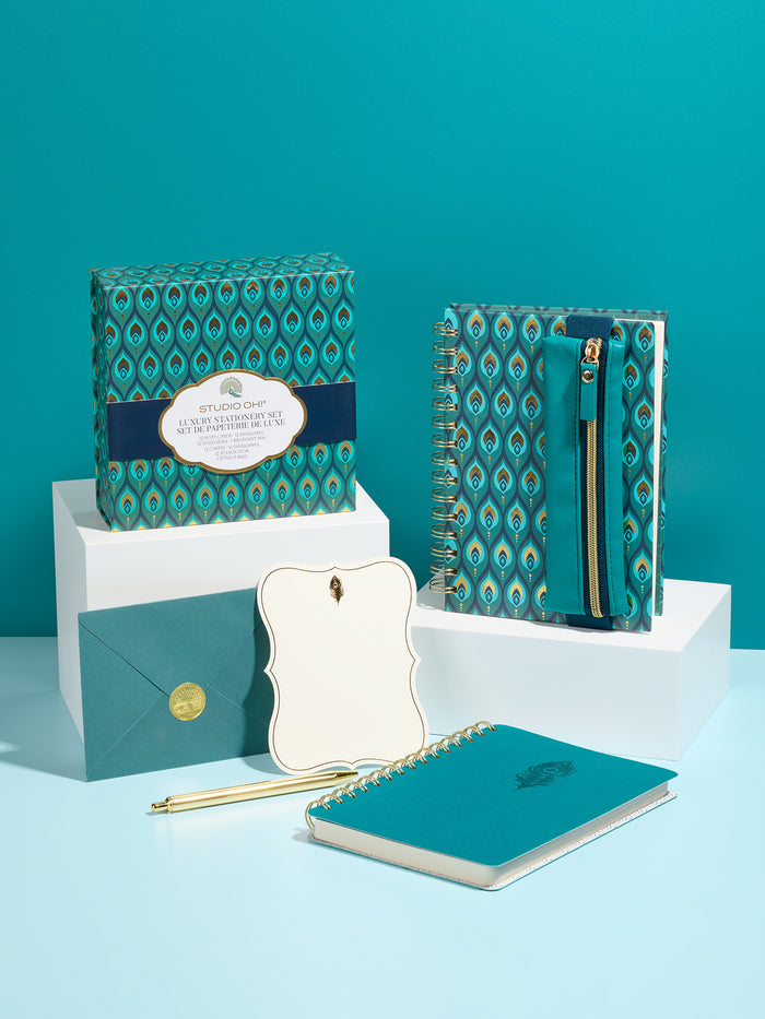 Cascading Plumes Luxury Stationery Set