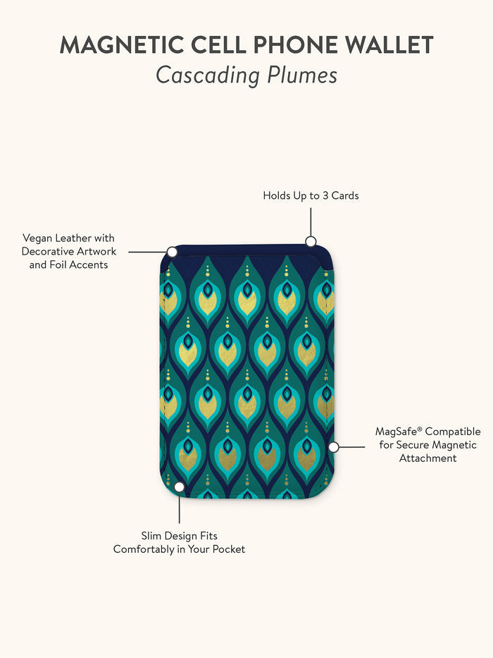 Cascading Plumes Magnetic Cell Phone Wallet