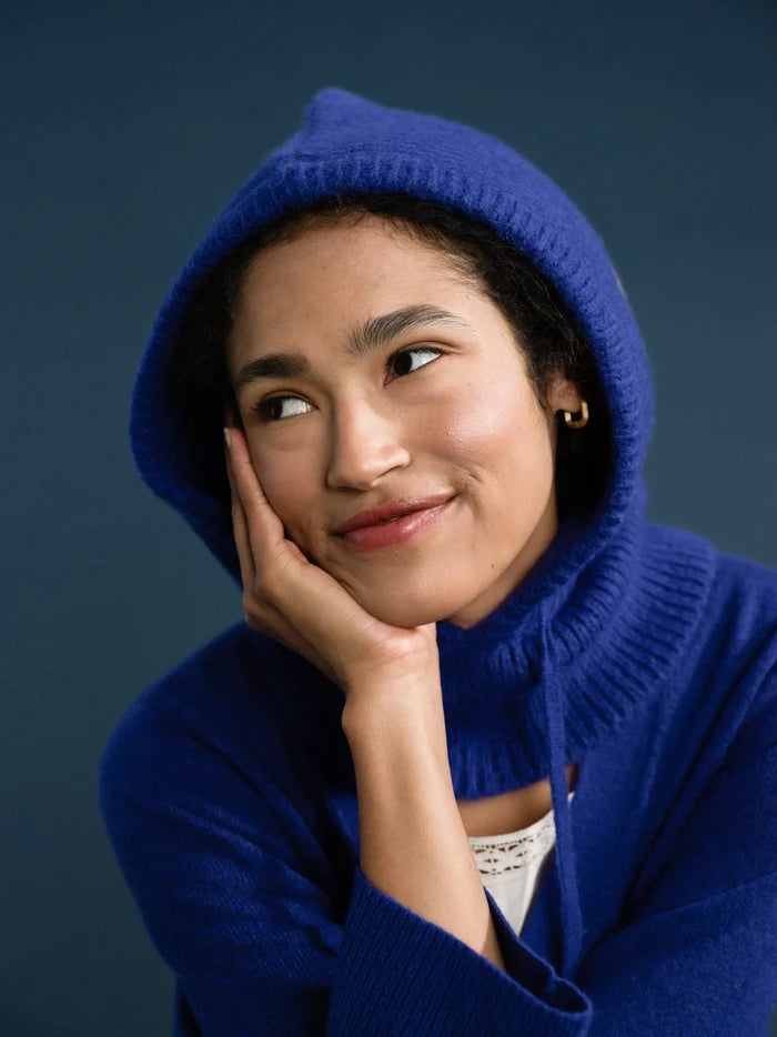 Cashmere Hoodie Balaclava (Cobalt)