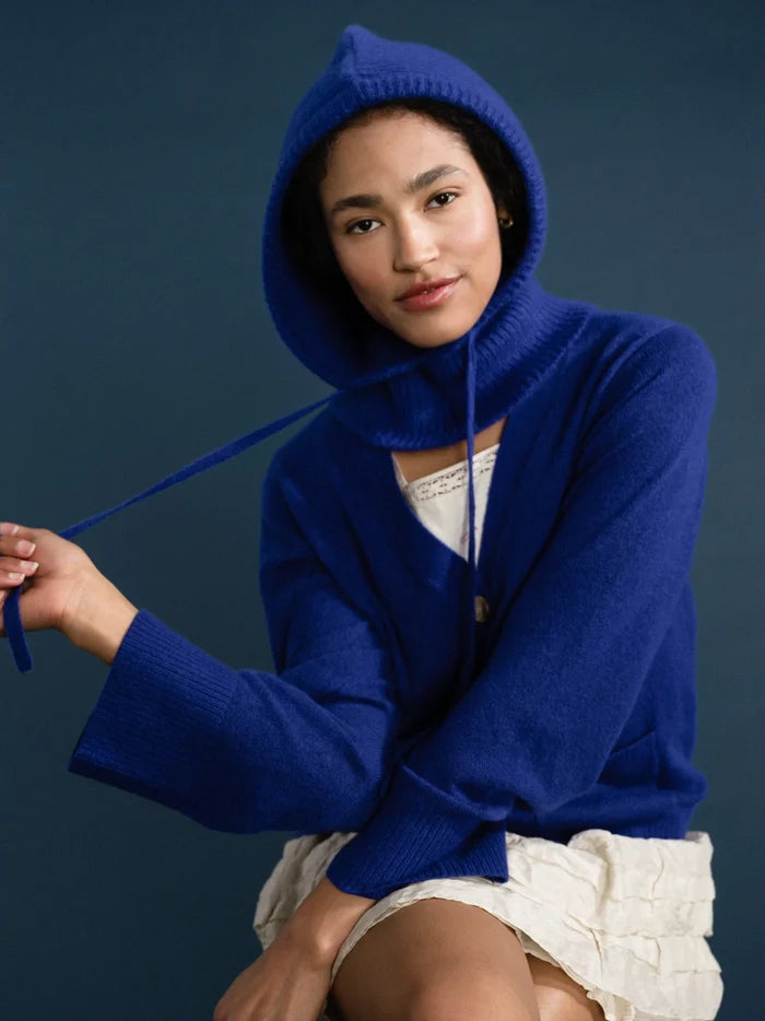 Cashmere Hoodie Balaclava (Cobalt)