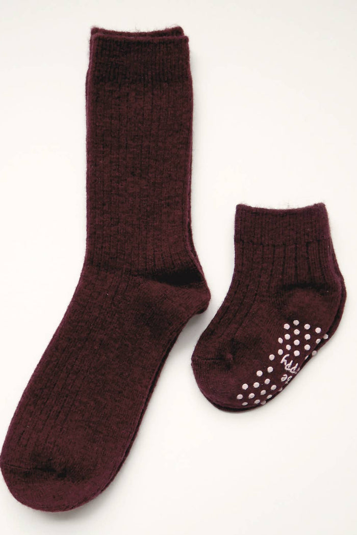 Cashmere Mommy & Me Burgundy Socks (2 Pairs)