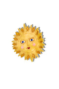 Sun shaped acetate hair claw clip with face design