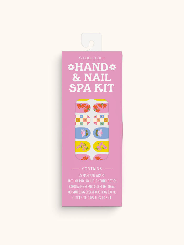 Checkerboard Blooms Hand & Nail Spa Kit