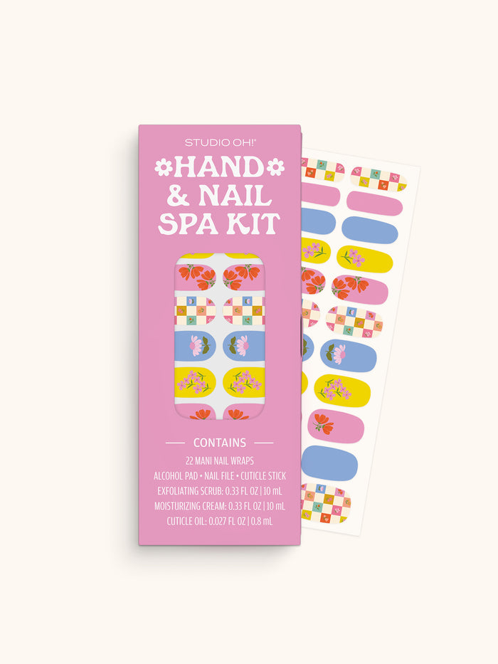 Checkerboard Blooms Hand & Nail Spa Kit