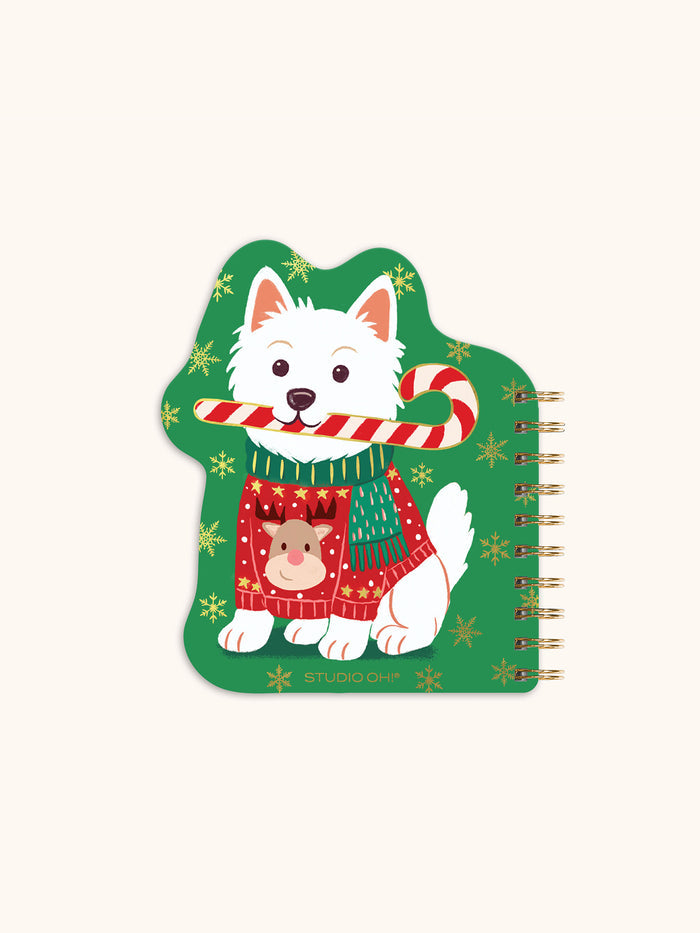 Cheery Christmas Dog Die-Cut Mini Notepad