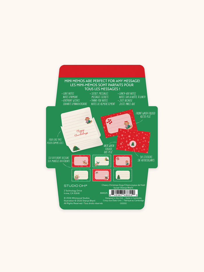Cheery Christmas Dogs Mini Memos with Stickers