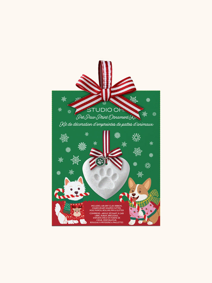 Cheery Christmas Dogs Pet Paw Print Ornament Kit