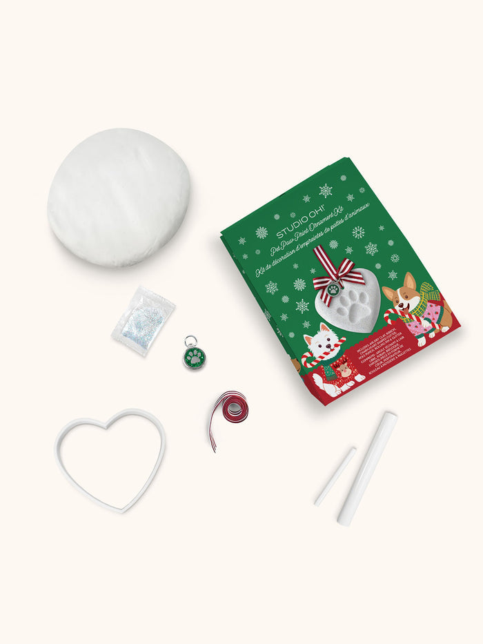 Cheery Christmas Dogs Pet Paw Print Ornament Kit
