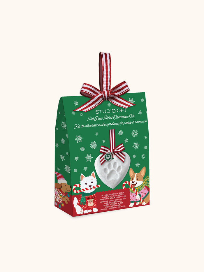 Cheery Christmas Dogs Pet Paw Print Ornament Kit