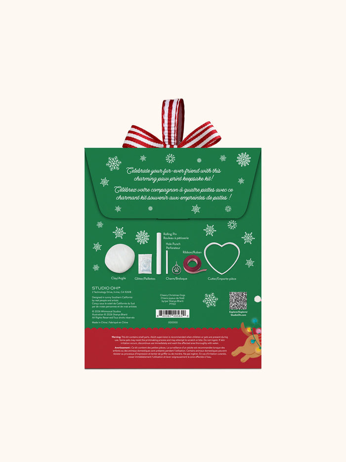 Cheery Christmas Dogs Pet Paw Print Ornament Kit