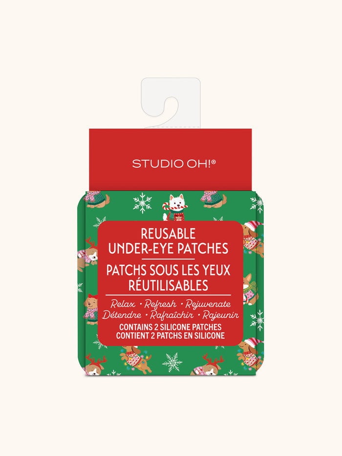 Cheery Christmas Dogs Reusable Under-Eye Patches