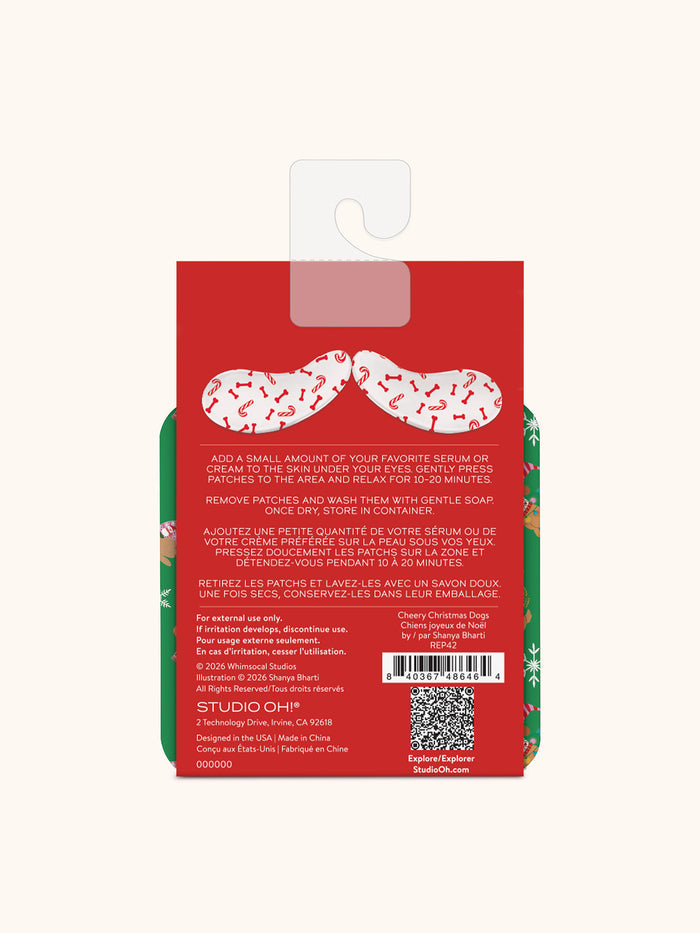 Cheery Christmas Dogs Reusable Under-Eye Patches