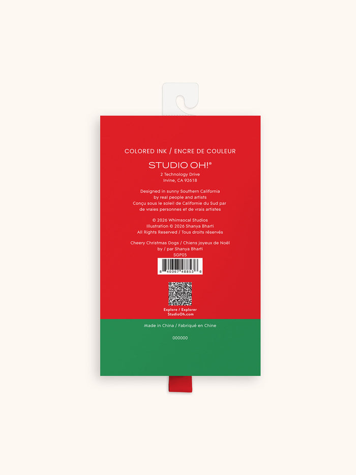 Cheery Christmas Dogs Soft-Touch Gel Pen Set