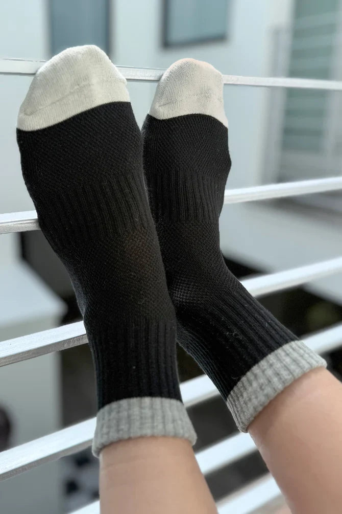 Color Block Girlfriend Socks (Black)