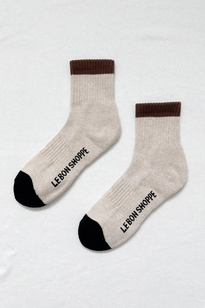 Color Block Girlfriend Socks (Black/Coffee)