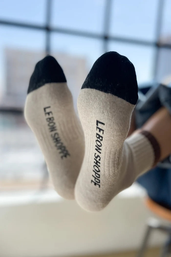 Color Block Girlfriend Socks (Black/Coffee)