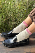 Color Block Girlfriend Socks (Grey/Pink)