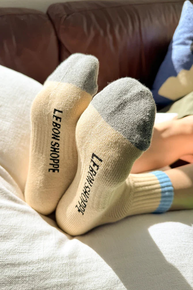 Color Block Girlfriend Socks (Yellow/Blue)