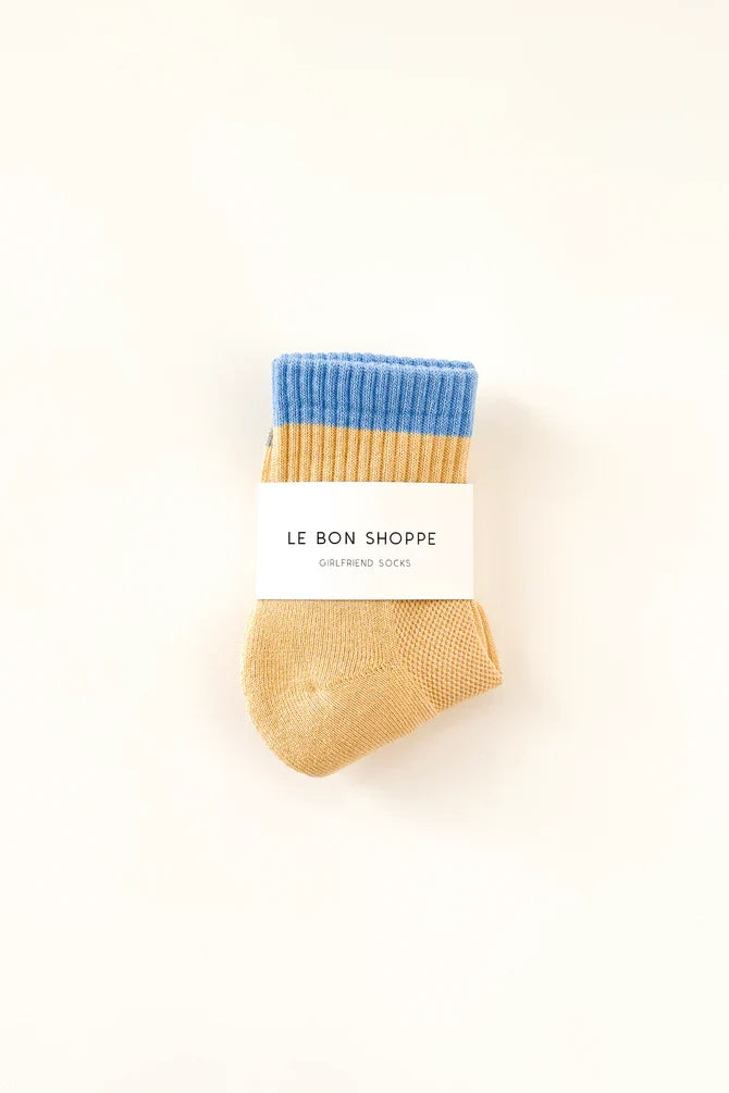 Color Block Girlfriend Socks (Yellow/Blue)