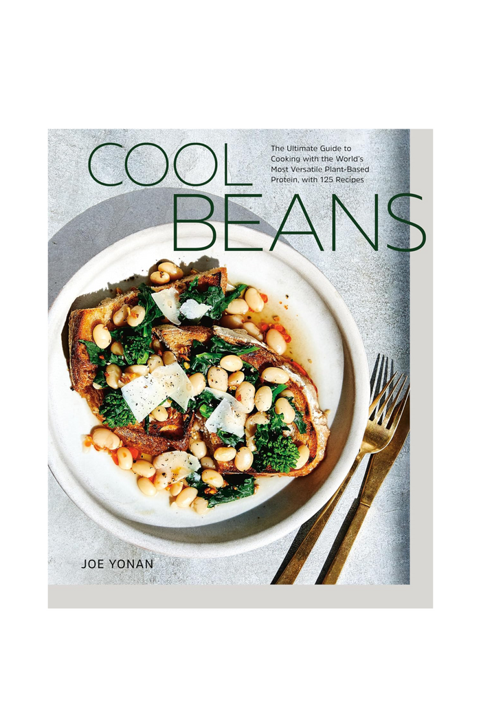 Book cover with bean dish photo on white background
