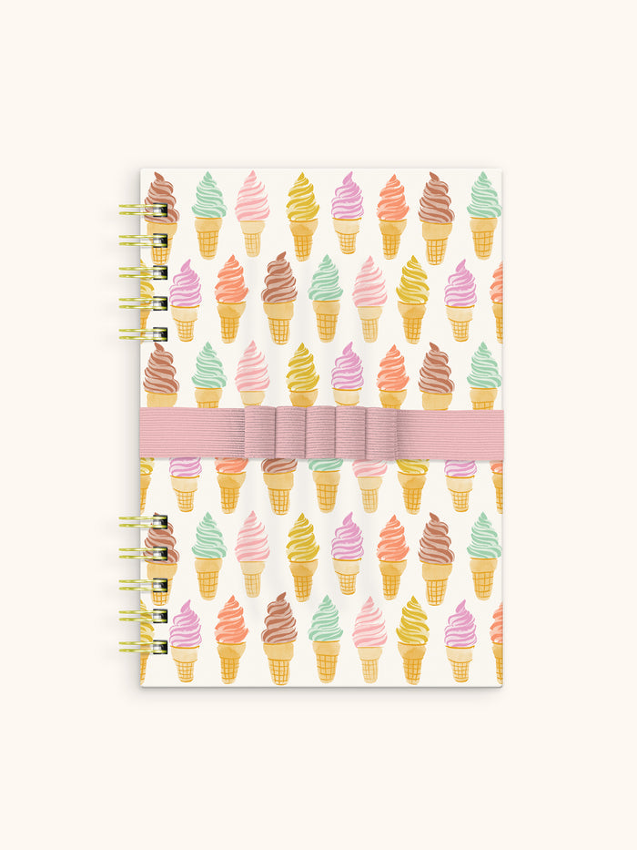 Cool & Creamy Harper Split-Spiral Notebook & Pen Set