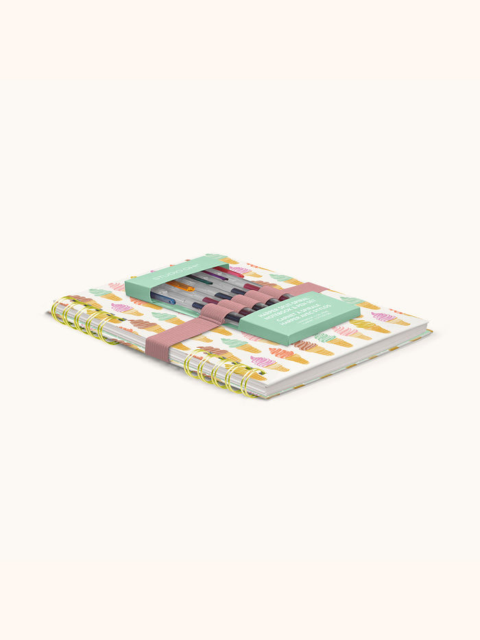 Cool & Creamy Harper Split-Spiral Notebook & Pen Set