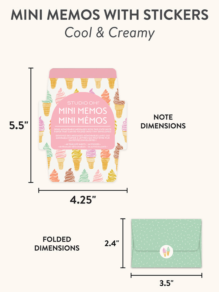 Cool & Creamy Mini Memos with Stickers