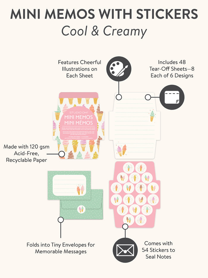 Cool & Creamy Mini Memos with Stickers