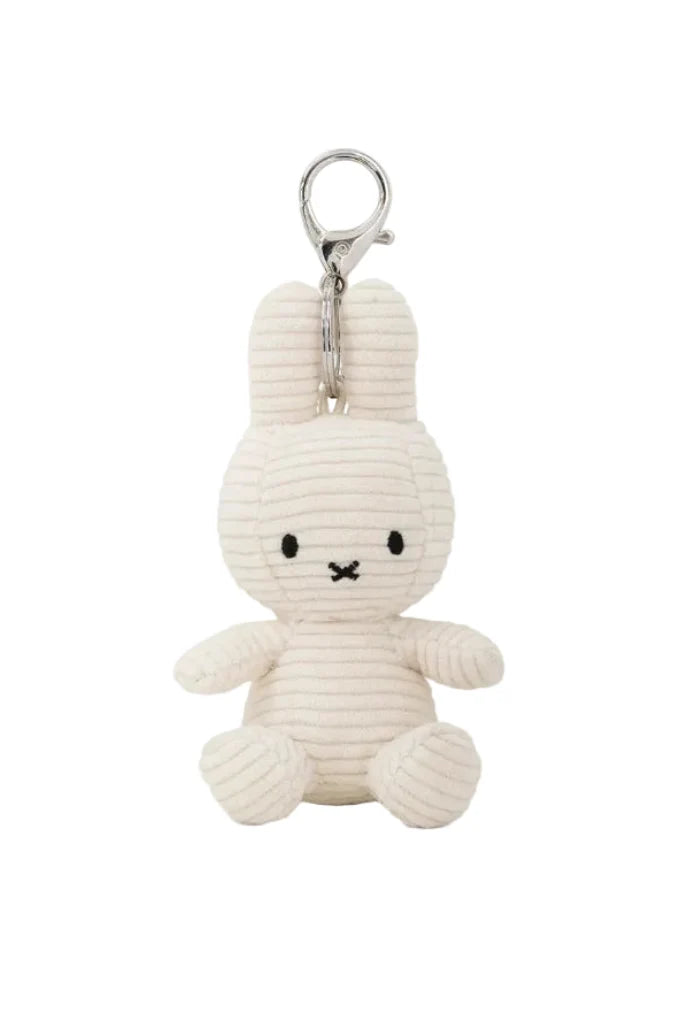 Plush miffy keychain on white background
