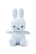 Light blue plush bunny toy on a white background