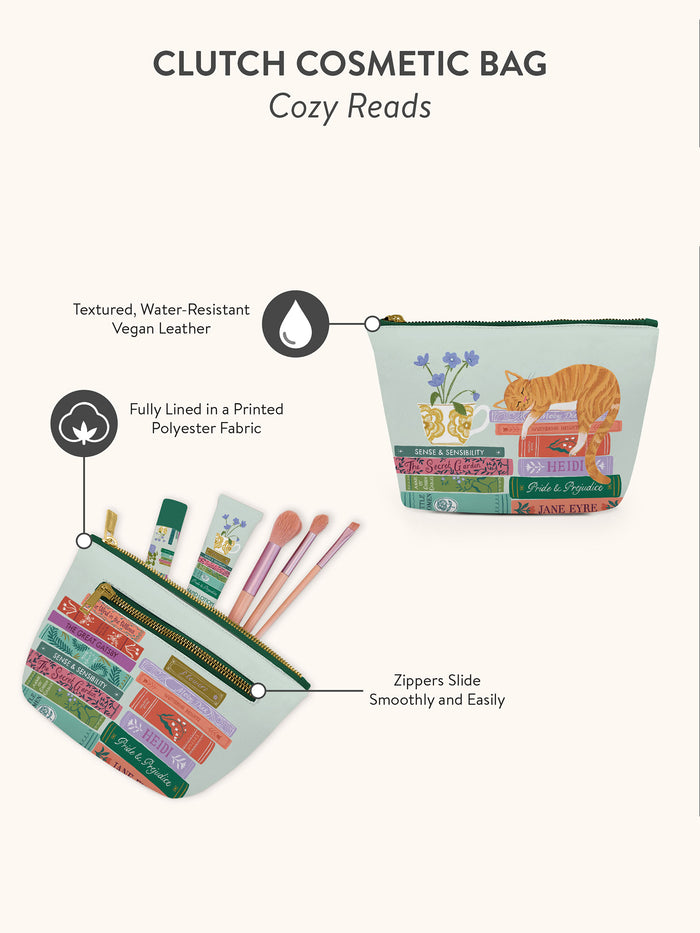 Cozy Reads Clutch Cosmetic Bag