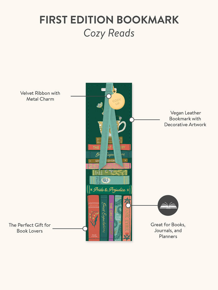 Cozy Reads First Edition Bookmark