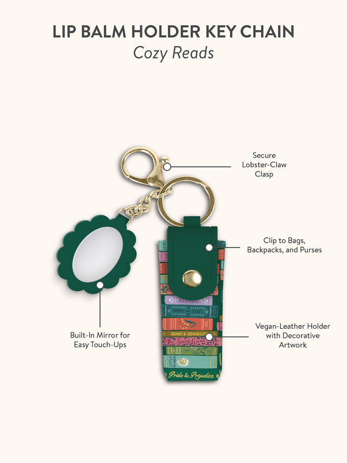 Cozy Reads Lip Balm Holder Key Chain