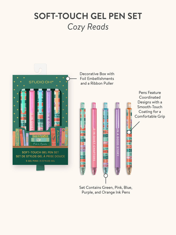 Cozy Reads Soft-Touch Gel Pen Set