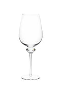 Wine glass with a crystal at the top of the stem
