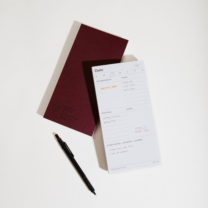 Daily Task Notepad Planner - White/Grey
