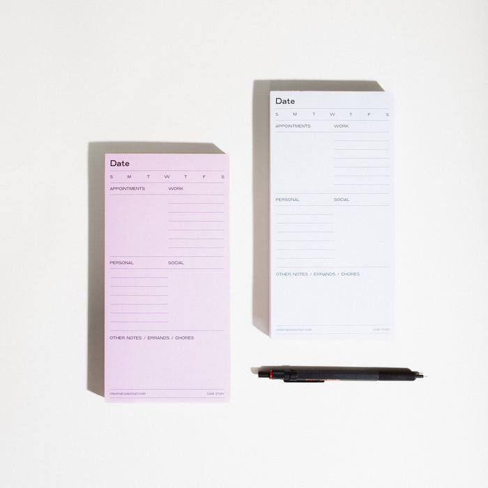 Daily Task Notepad Planner - White/Grey