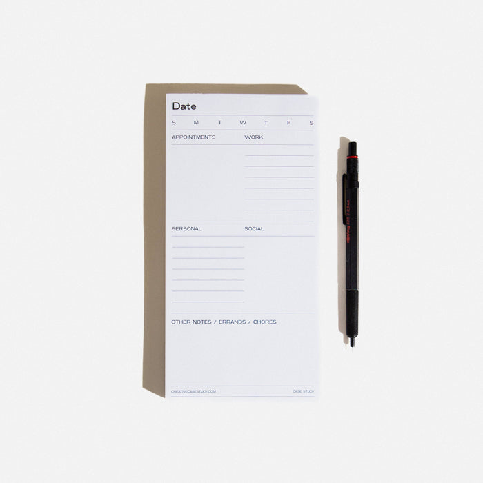 Daily Task Notepad Planner - White/Grey