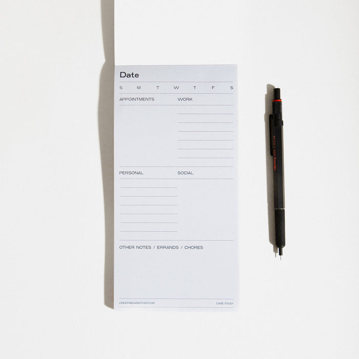 Daily Task Notepad Planner - White/Grey