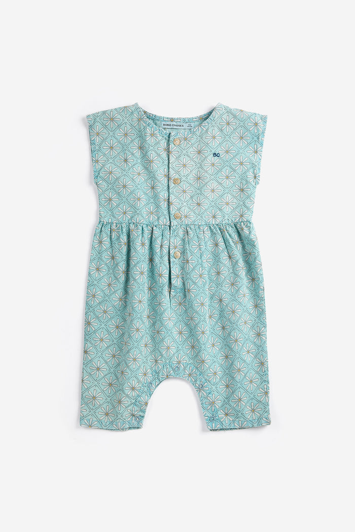 Daisy Mosaic Woven Overalls
